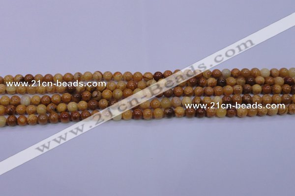 CAY01 15.5 inches 4mm round African yellow jasper beads wholesale