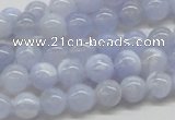 CBC02 15.5 inches 8mm round blue chalcedony beads wholesale