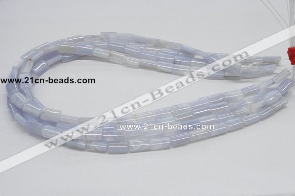 CBC07 15.5 inches 8*12mm rectangle blue chalcedony beads wholesale