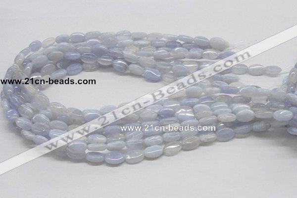 CBC08 15.5 inches 8*12mm oval blue chalcedony beads wholesale