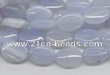 CBC09 15.5 inches 10*14mm oval blue chalcedony beads wholesale