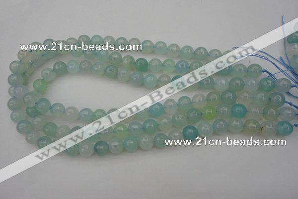 CBC203 15.5 inches 10mm round ocean blue chalcedony beads