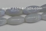 CBC25 15.5 inches 10*20mm rice blue chalcedony beads wholesale