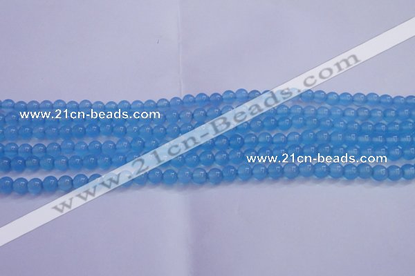 CBC251 15.5 inches 6mm A grade round ocean blue chalcedony beads