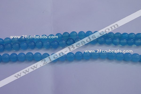 CBC252 15.5 inches 8mm A grade round ocean blue chalcedony beads