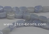 CBC26 15.5 inches 6*8mm nuggets blue chalcedony beads wholesale