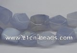 CBC28 15.5 inches 8*12mm – 10*14mm nuggets blue chalcedony beads