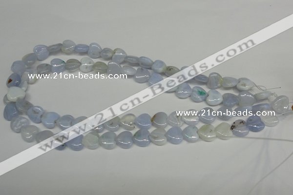 CBC34 15.5 inches 12*12mm heart blue chalcedony beads wholesale