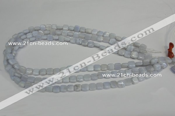 CBC36 15.5 inches 8*8mm square blue chalcedony beads wholesale
