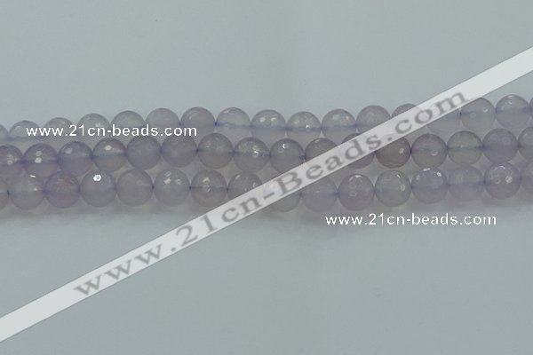 CBC438 15.5 inches 12mm faceted round purple chalcedony beads