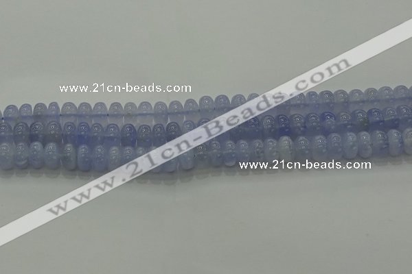 CBC442 15.5 inches 6*10mm rondelle blue chalcedony beads