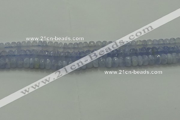 CBC446 15.5 inches 5*8mm faceted rondelle blue chalcedony beads