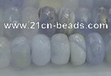 CBC466 15.5 inches 6*10mm faceted rondelle blue chalcedony beads