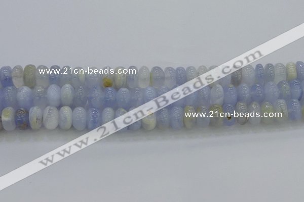 CBC472 15.5 inches 6*10mm rondelle blue chalcedony beads