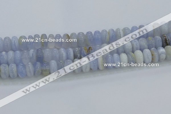 CBC473 15.5 inches 7*12mm rondelle blue chalcedony beads