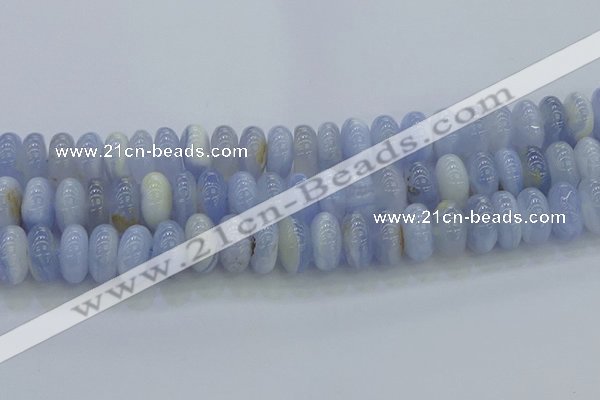 CBC474 15.5 inches 8*14mm rondelle blue chalcedony beads