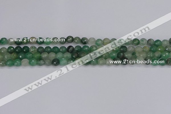 CBC700 15.5 inches 4mm faceted round African green chalcedony beads