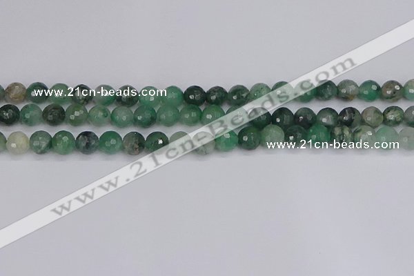 CBC701 15.5 inches 6mm faceted round African green chalcedony beads