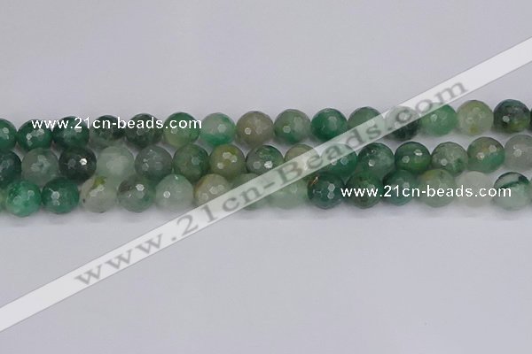 CBC702 15.5 inches 8mm faceted round African green chalcedony beads