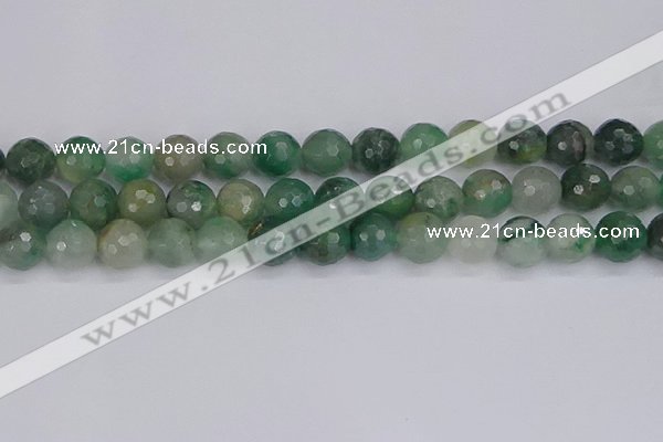 CBC703 15.5 inches 10mm faceted round African green chalcedony beads