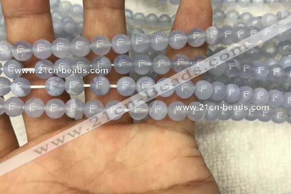 CBC719 15.5 inches 6mm round blue chalcedony gemstone beads