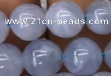 CBC720 15.5 inches 8mm round blue chalcedony gemstone beads