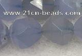 CBC743 15.5 inches 12mm faceted nuggets blue chalcedony beads
