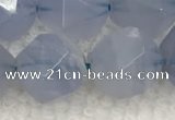 CBC744 15.5 inches 14mm faceted nuggets blue chalcedony beads