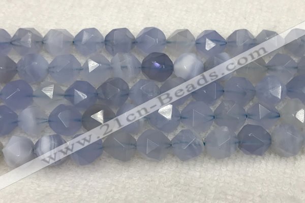 CBC744 15.5 inches 14mm faceted nuggets blue chalcedony beads