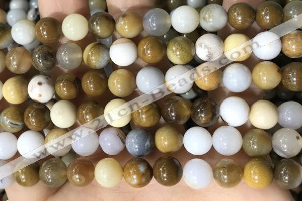 CBC803 15.5 inches 10mm round natural polka dot chalcedony beads