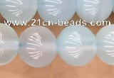 CBC810 15.5 inches 8mm round blue chalcedony gemstone beads