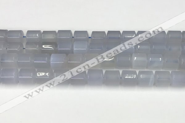 CBC825 15.5 inches 10*11mm tube blue chalcedony gemstone beads