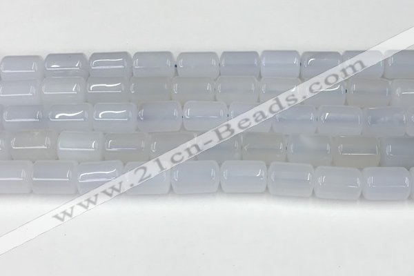 CBC829 15.5 inches 10*14mm tube blue chalcedony gemstone beads