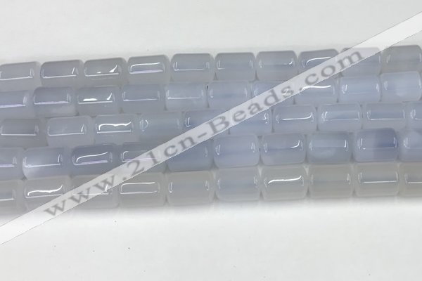CBC830 15.5 inches 10*14mm tube blue chalcedony gemstone beads