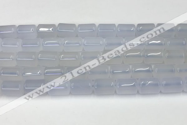 CBC831 15.5 inches 10*14mm tube blue chalcedony gemstone beads