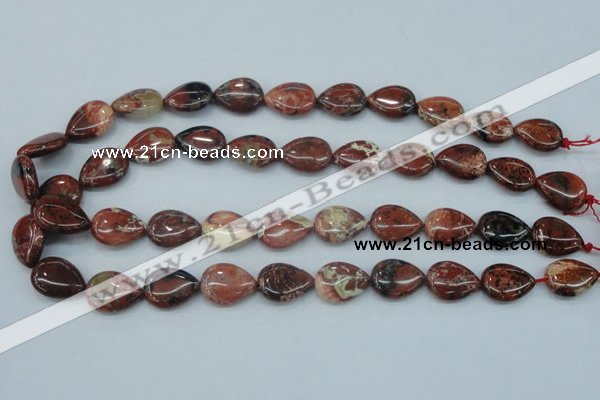 CBD02 15.5 inches 13*18mm flat teardrop brecciated jasper gemstone beads