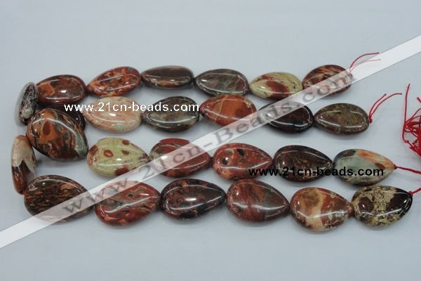 CBD03 15.5 inches 22*30mm flat teardrop brecciated jasper gemstone beads