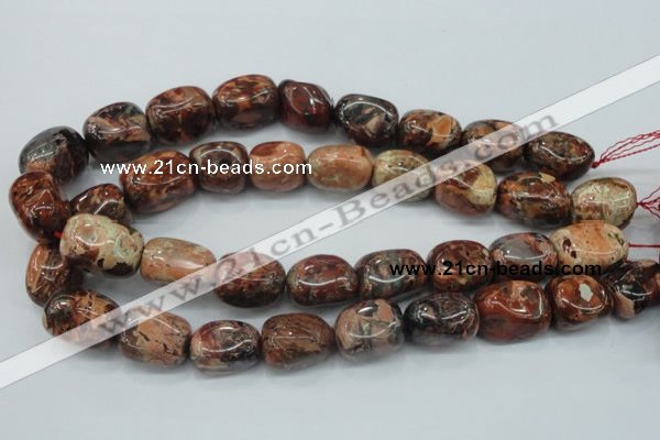 CBD14 15.5 inches 14*22mm nugget brecciated jasper gemstone beads