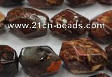 CBD28 15.5 inches 15*24mm faceted nuggets brecciated jasper gemstone beads