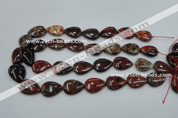 CBD34 15.5 inches 18*25mm flat teardrop brecciated jasper gemstone beads