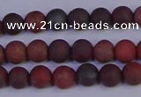 CBD361 15.5 inches 6mm round matte poppy jasper beads wholesale