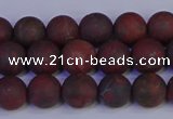 CBD362 15.5 inches 8mm round matte poppy jasper beads wholesale