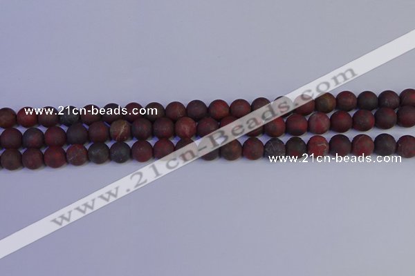 CBD362 15.5 inches 8mm round matte poppy jasper beads wholesale