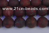 CBD363 15.5 inches 10mm round matte poppy jasper beads wholesale