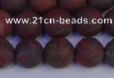 CBD364 15.5 inches 12mm round matte poppy jasper beads wholesale