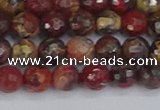 CBD369 15.5 inches 6mm faceted round brecciated jasper beads