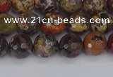 CBD370 15.5 inches 8mm faceted round brecciated jasper beads