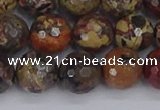 CBD371 15.5 inches 10mm faceted round brecciated jasper beads