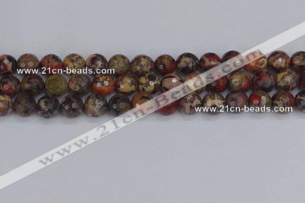 CBD372 15.5 inches 12mm faceted round brecciated jasper beads