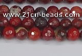 CBD375 15.5 inches 4mm faceted round poppy jasper beads